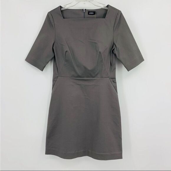 Kate Spade Saturday Slash Pocket Gray Cotton Blend Dress, Size 0 - Picture 2 of 6